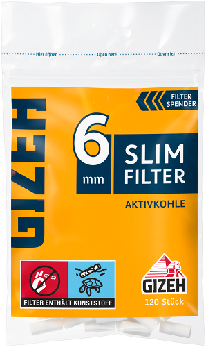 GIZEH SLIM FILTER AKTIVKOHLE 120Stk