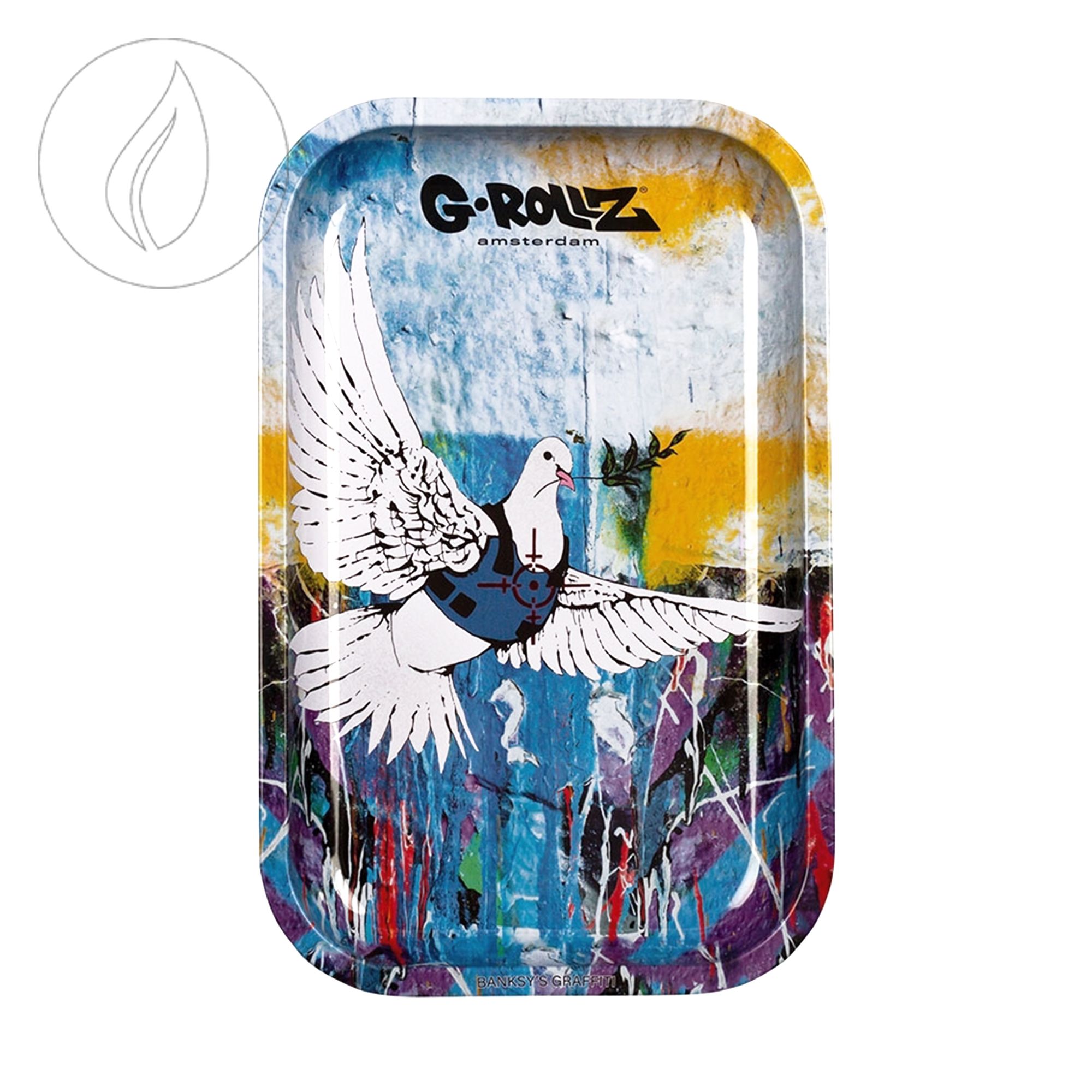 G-Rollz | Banksy's Bulletproof Dove Rolling Tray Medium 175 x 275mm