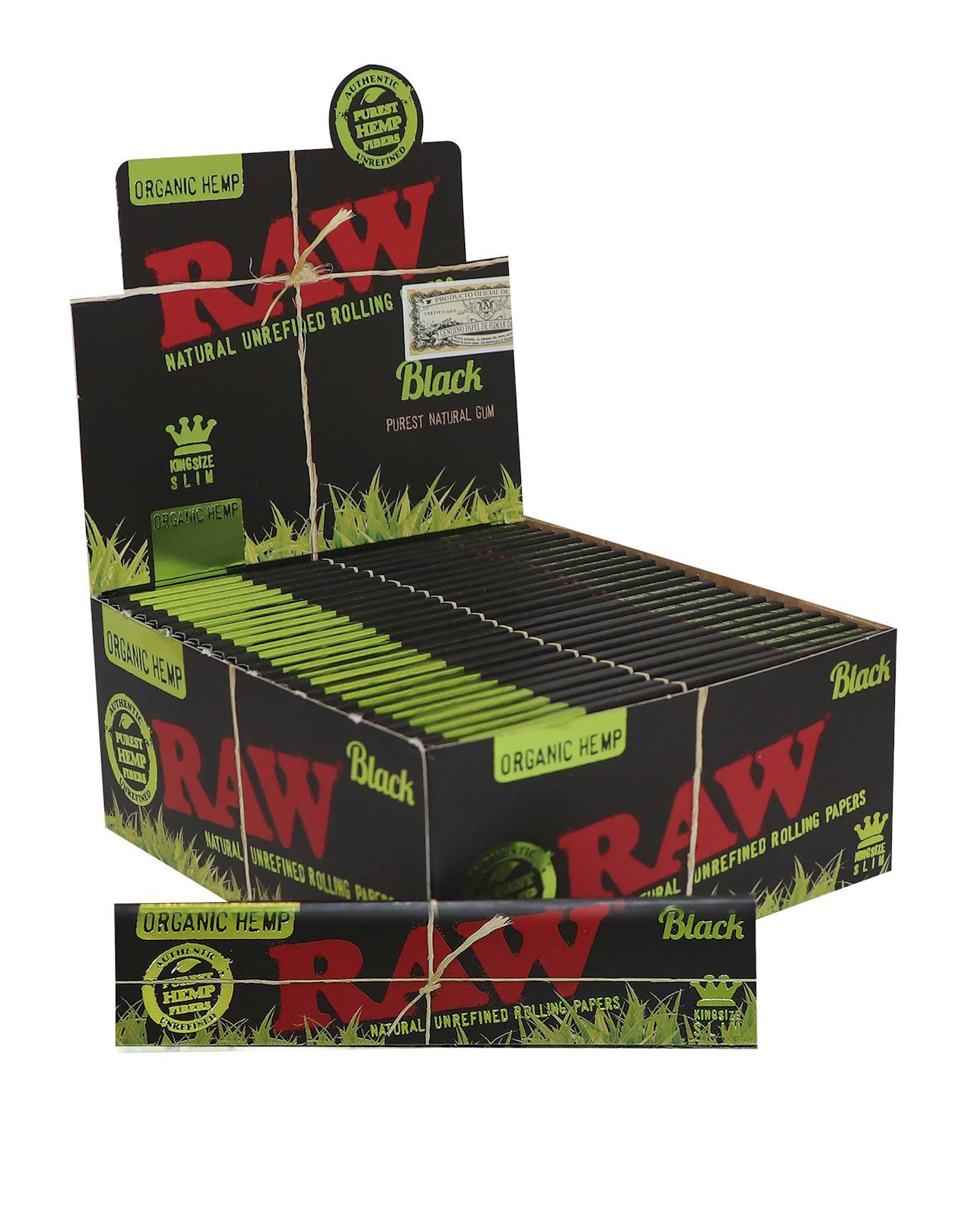 RAW BLACK ORGANIC HEMP KS SLIM Box/50 - 32 leaves
